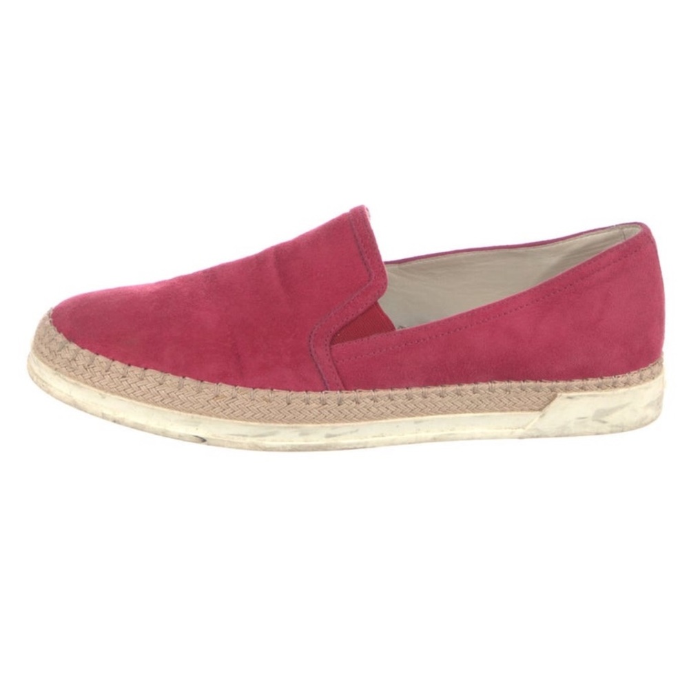 Tod’s Pink Suede Espadrille Slip-On Shoes